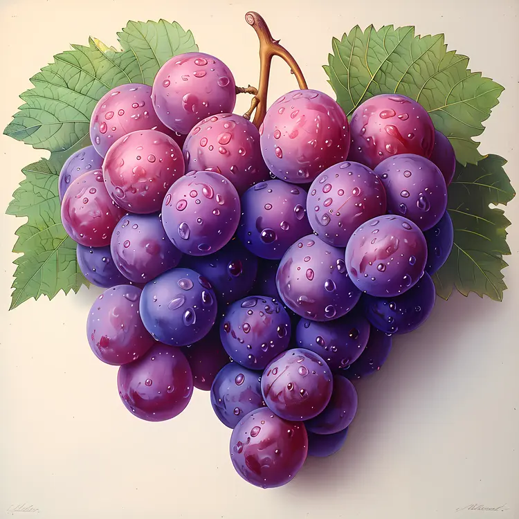 Fresh and Juicy Purple Grapes