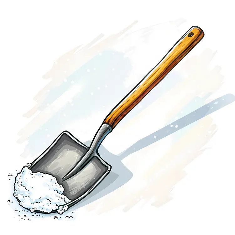 Gray Shovel with Snow