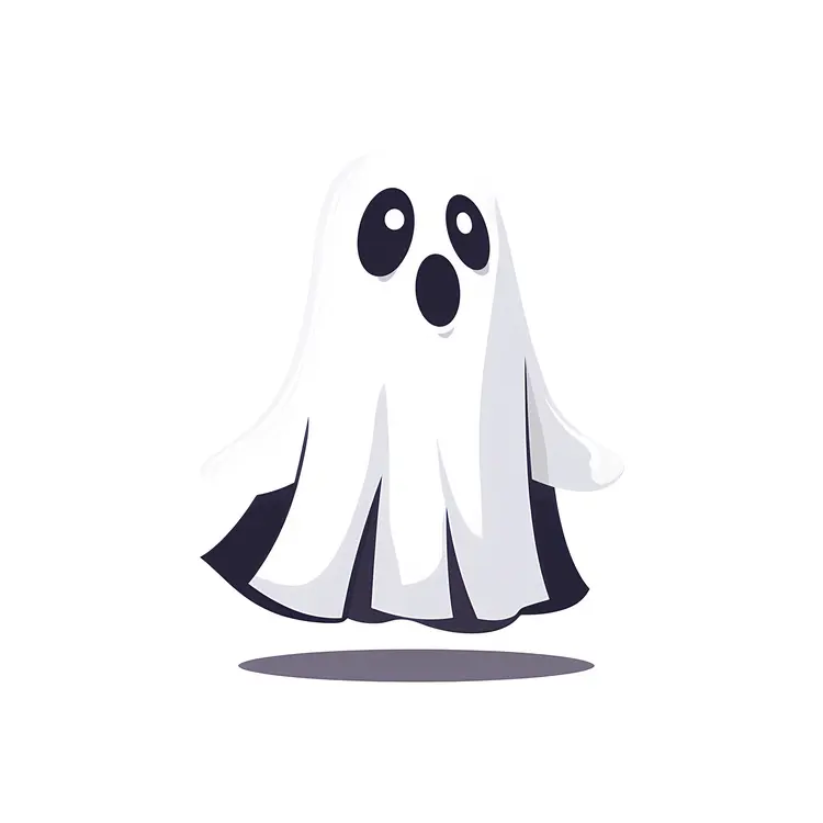 Cute White Ghost Illustration