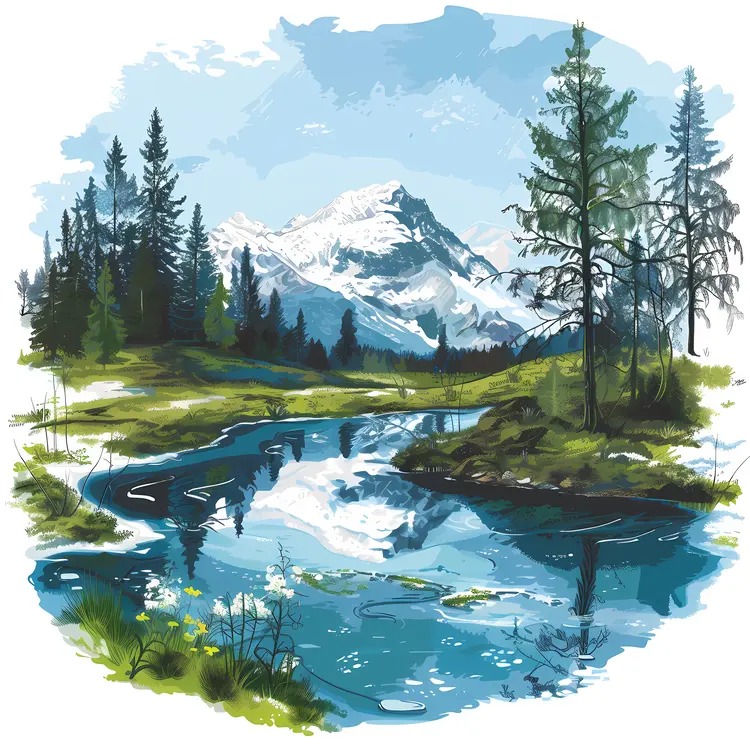 Mountain Lake Landscape