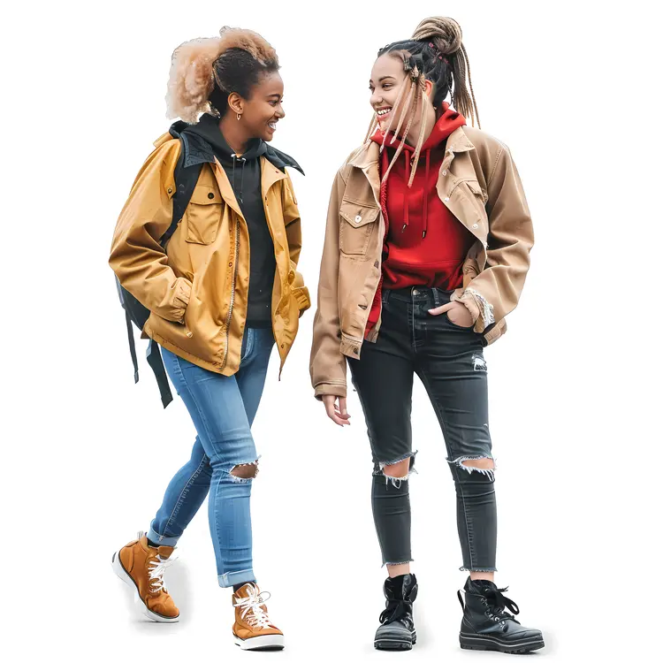 Two Friends Walking and Talking
