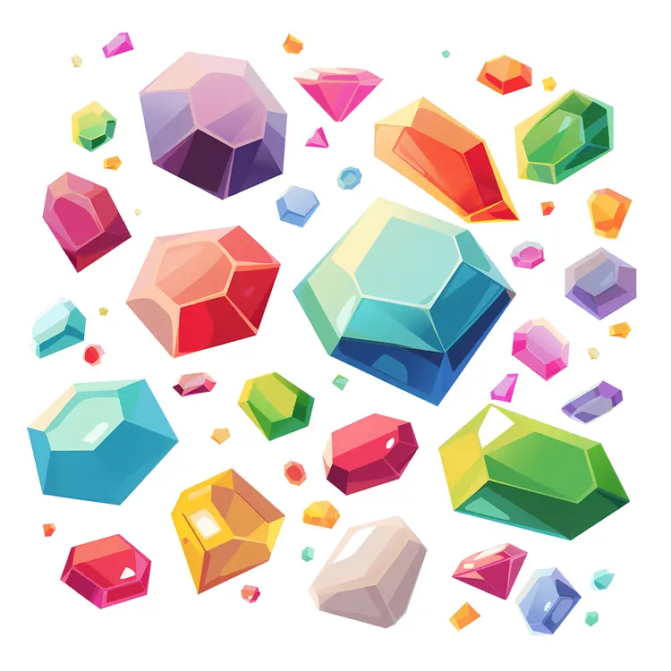 Colorful Gems and Crystals