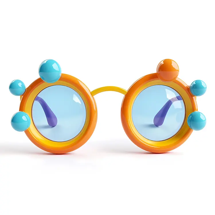 Bubble Round Glasses with Colorful Design