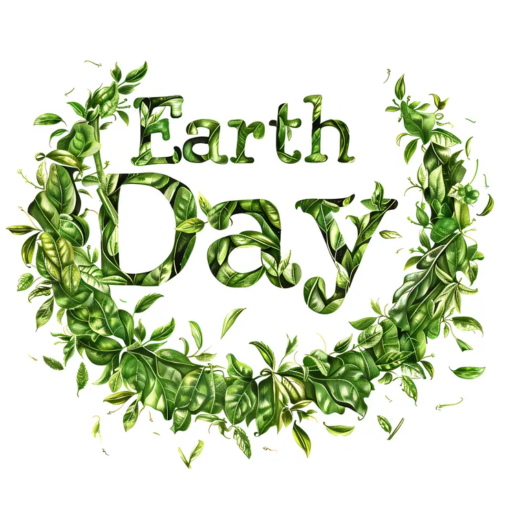 Earth Day with Green Leaves