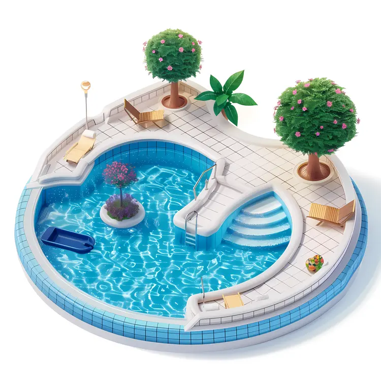 Beautiful Swimming Pool with Trees
