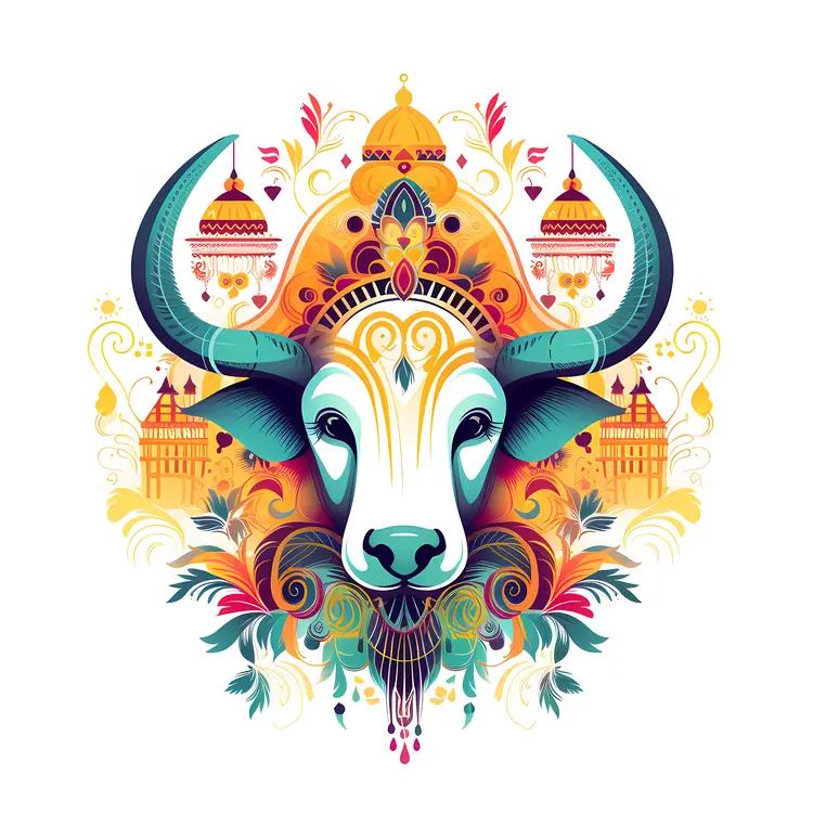 Colorful Decorative Bull