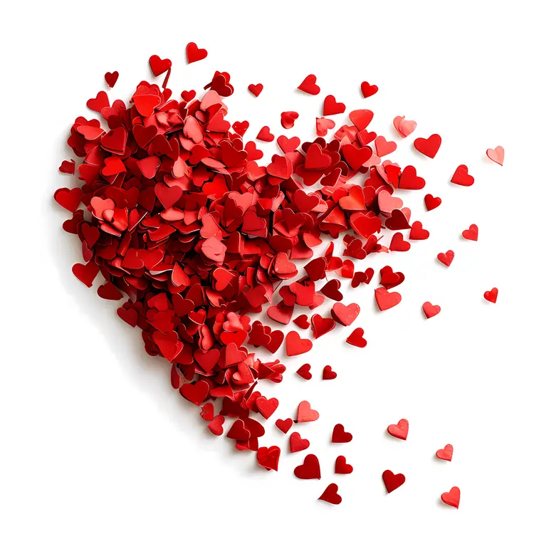 Red Heart Confetti for Valentine's Day