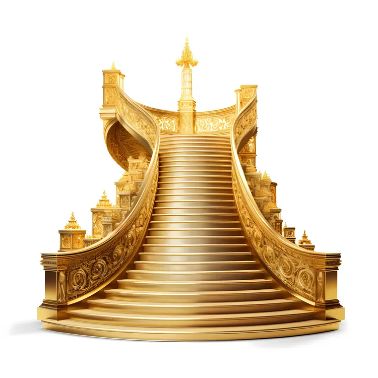 Ornate Golden Staircase with Decorative Details