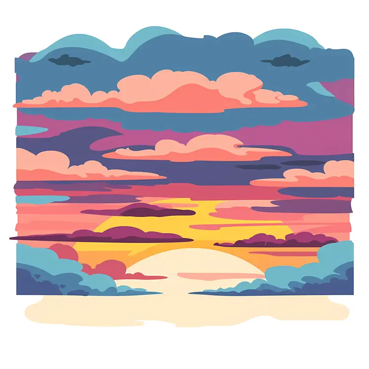 Colorful Sunset with Clouds