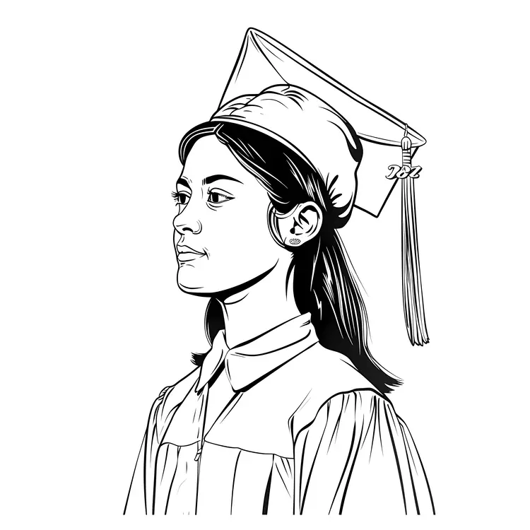 Confident Graduate in Cap and Gown