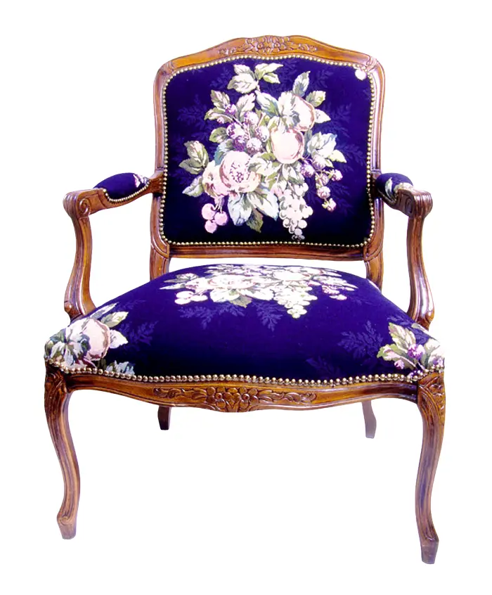 Elegant Purple Floral Armchair