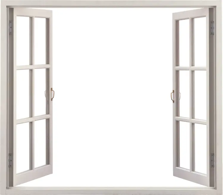 Open Window with White Frame