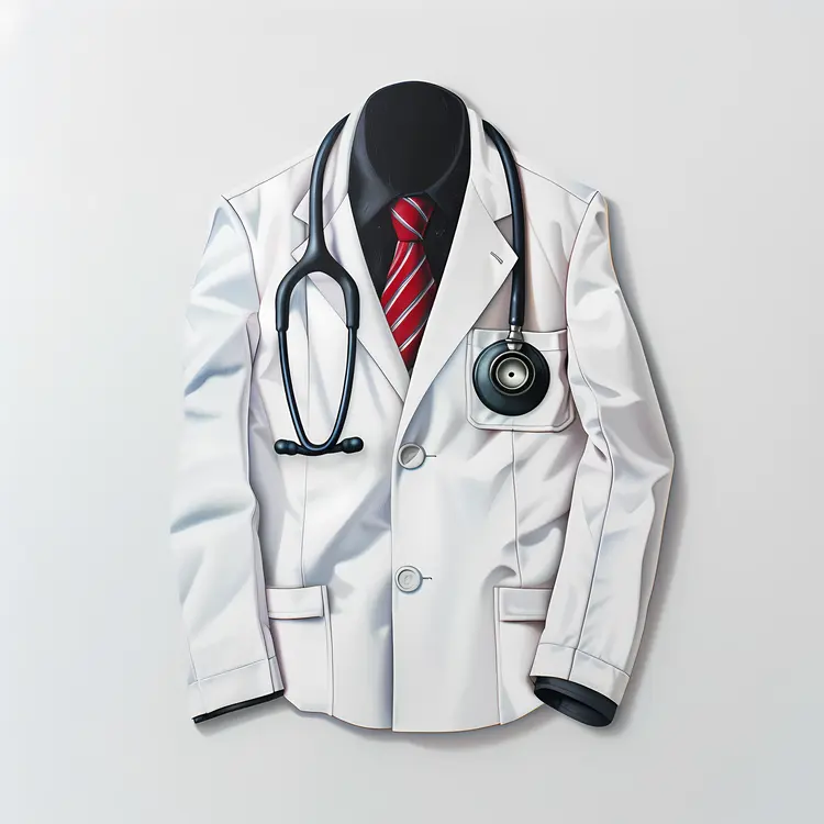 Doctor's White Coat with Stethoscope