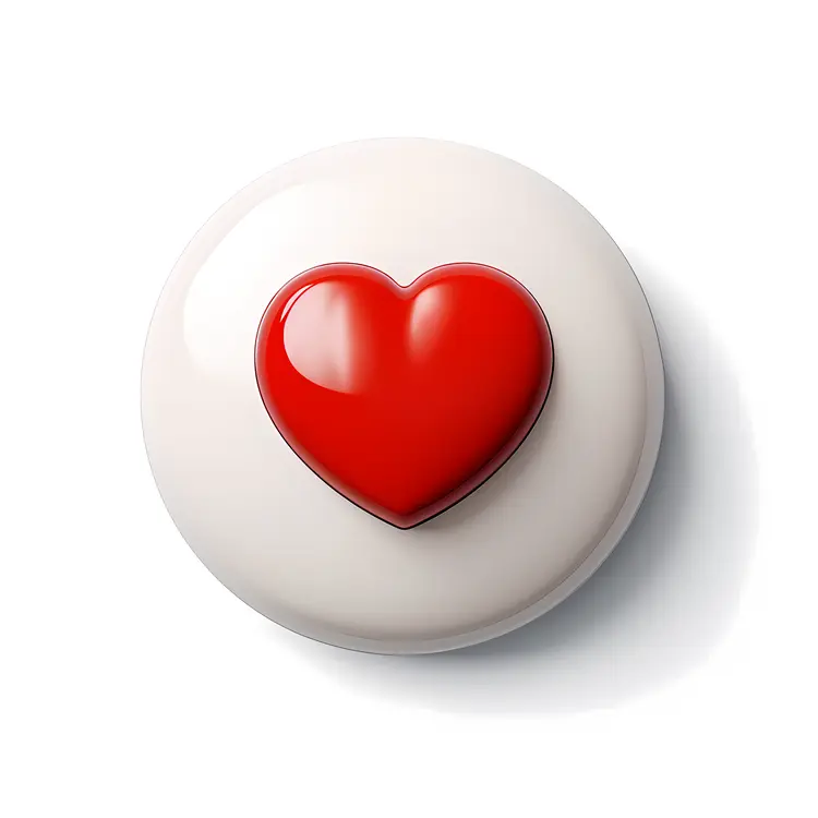 Red Heart Button for Valentine's Day
