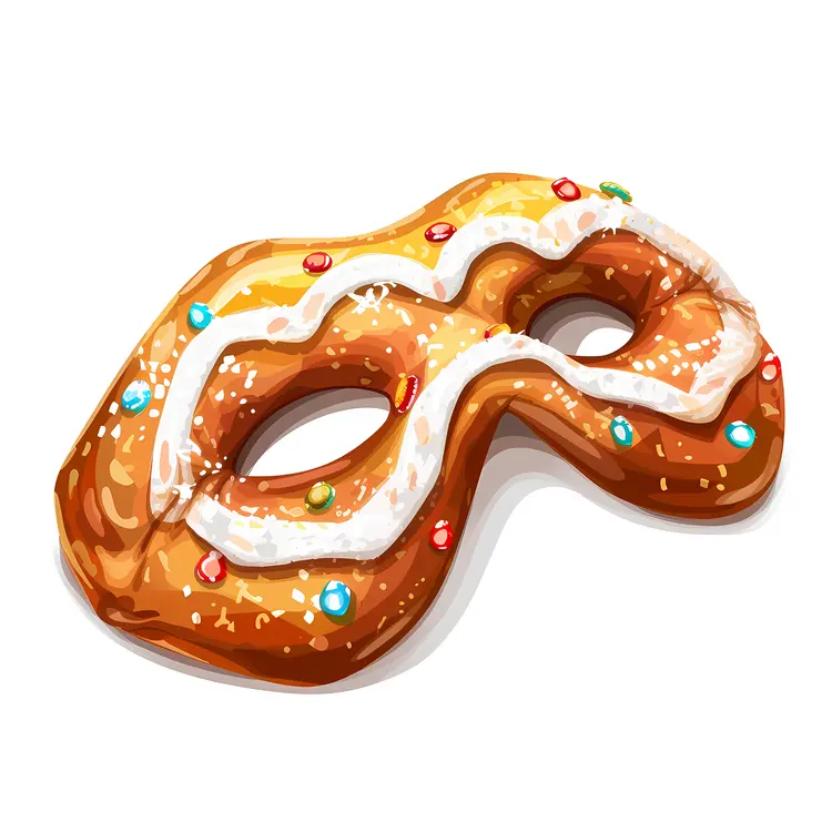 Colorful Pretzel Mask with Decorations