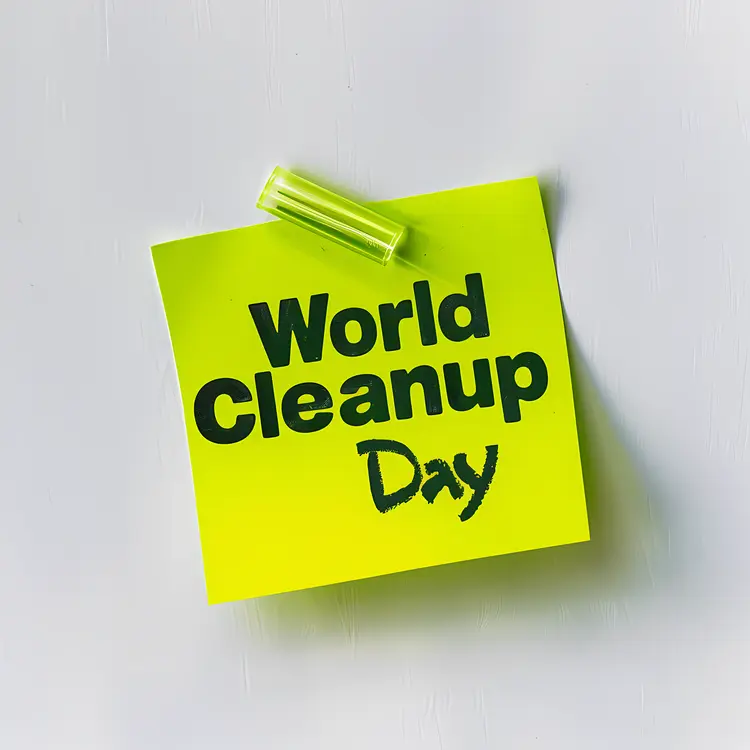 World Cleanup Day Note with Clip