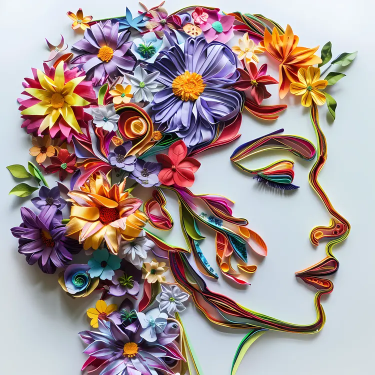 Colorful Floral Portrait with Detailed Flowers