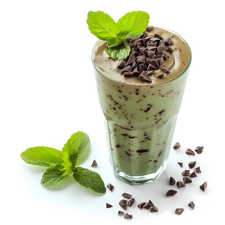 Mint Chocolate Milkshake with Chocolate Chips