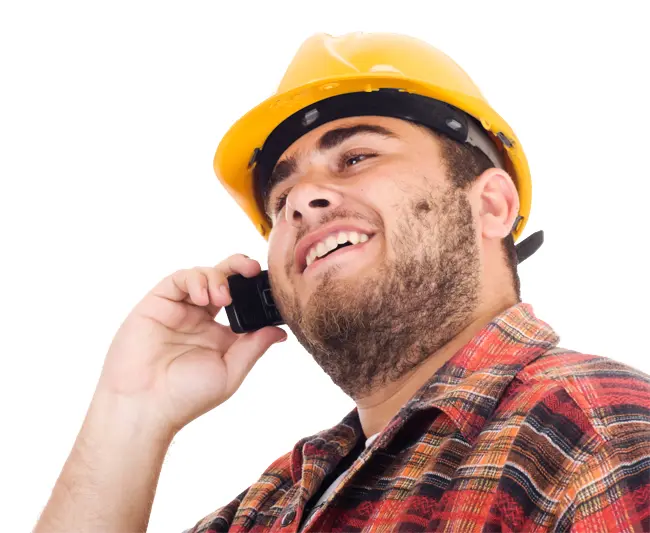 Construction Worker Talking on Phone