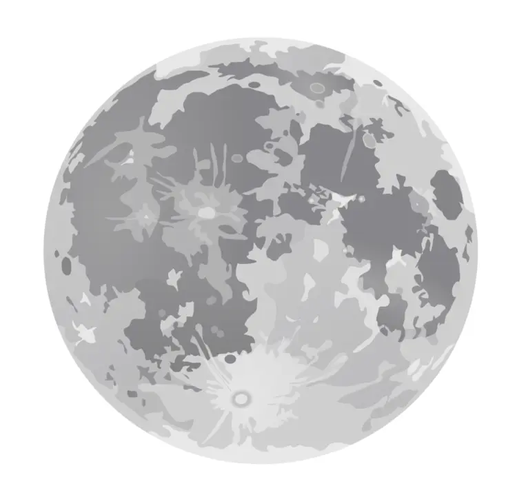 Gray Moon with Detailed Surface