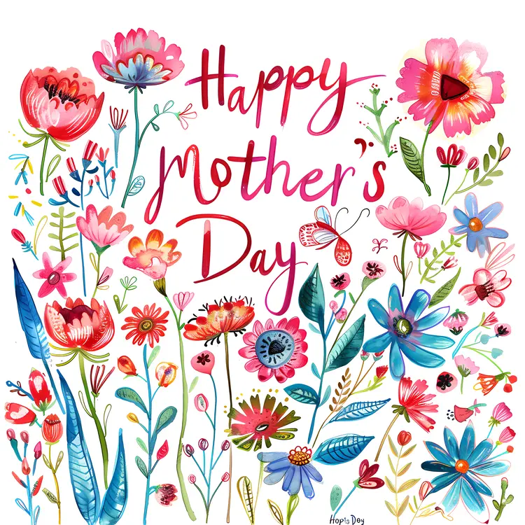 Happy Mother's Day Colorful Floral Design