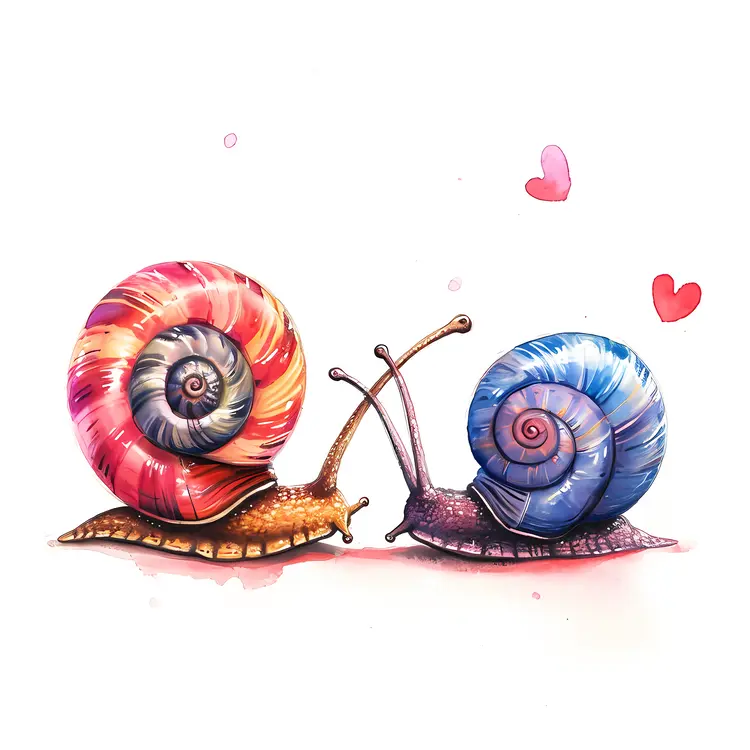 Colorful Snails in Love