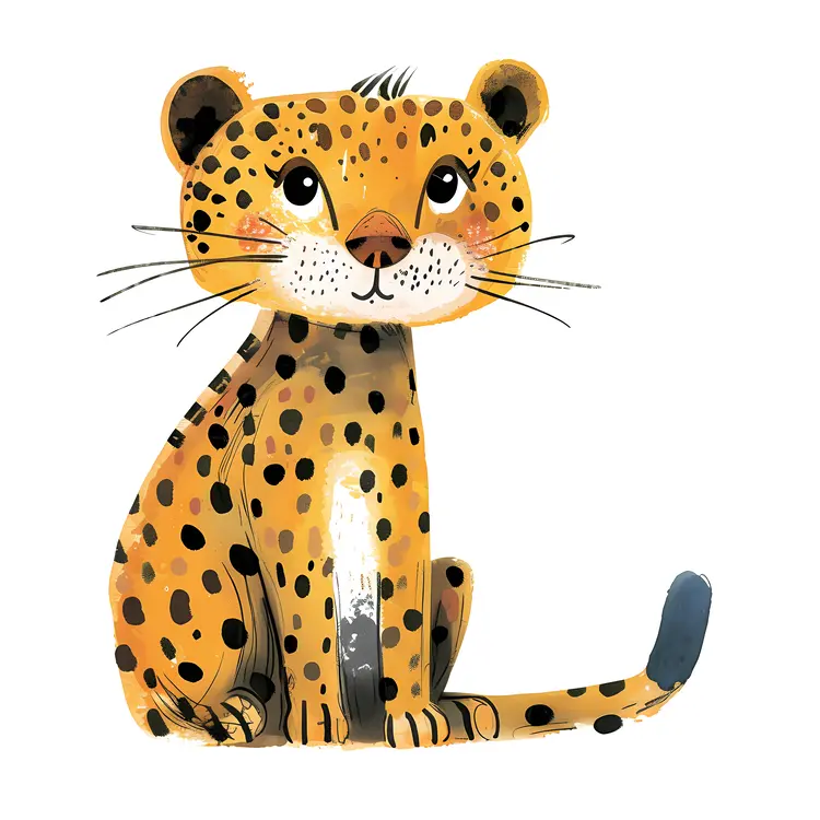 Cute Leopard Cartoon Illustration