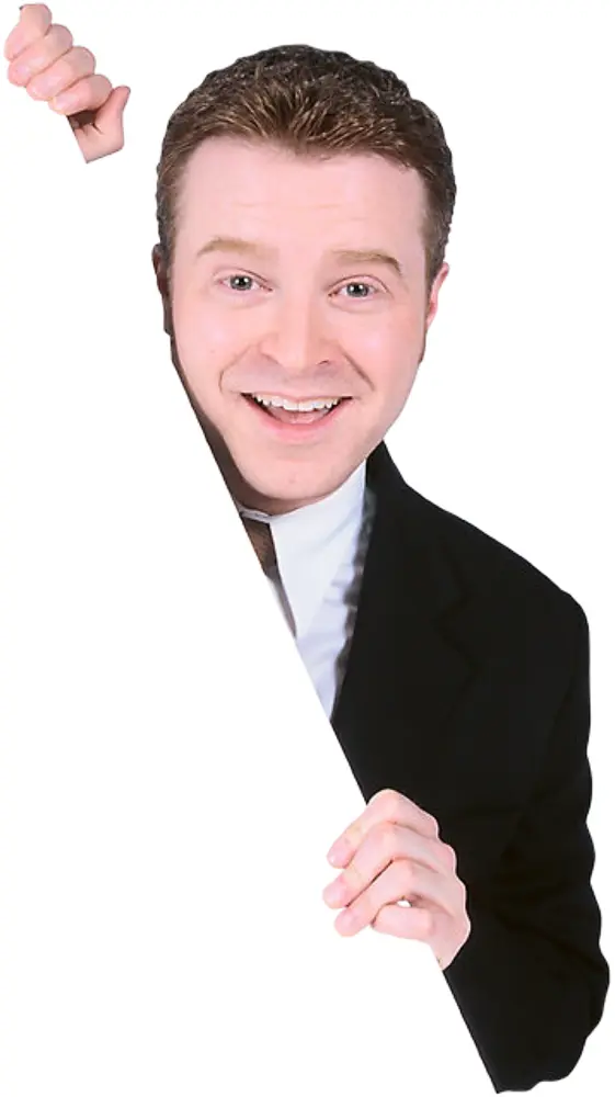 Businessman Peeking from Behind