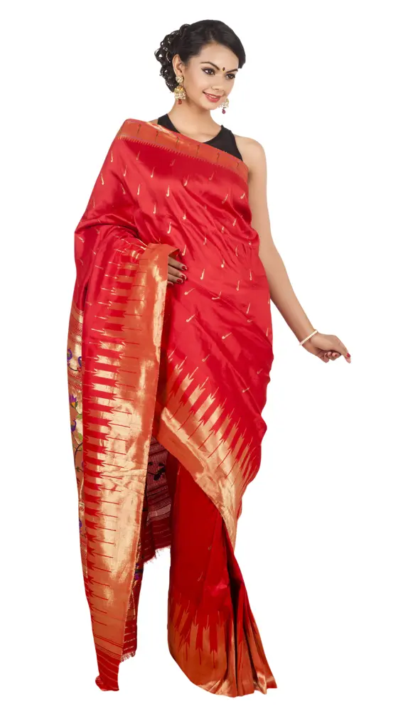 Elegant Red Silk Saree