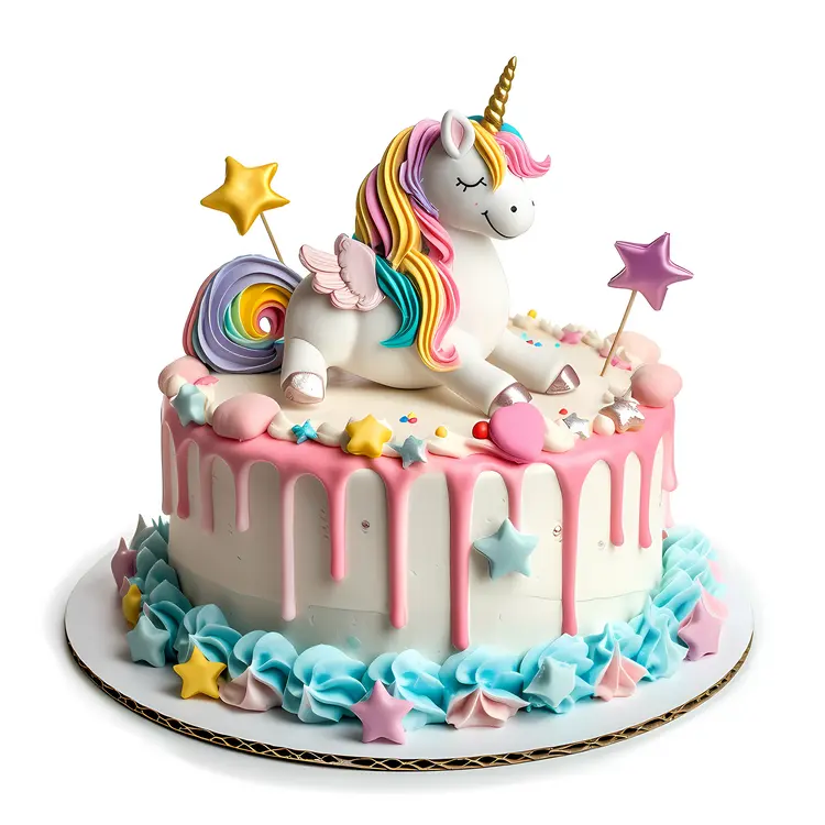 Unicorn Cake with Drip Icing
