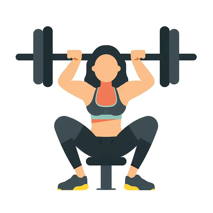 Weightlifting Woman in Gym
