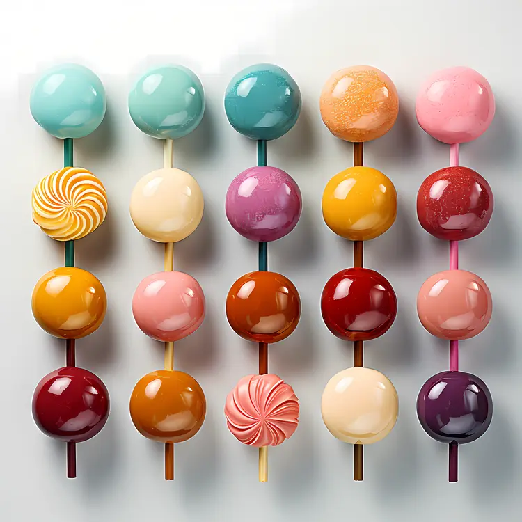 Colorful Lollipops on Sticks
