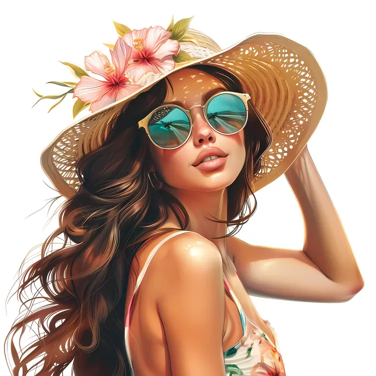 Trendy Woman in Sunglasses Illustration