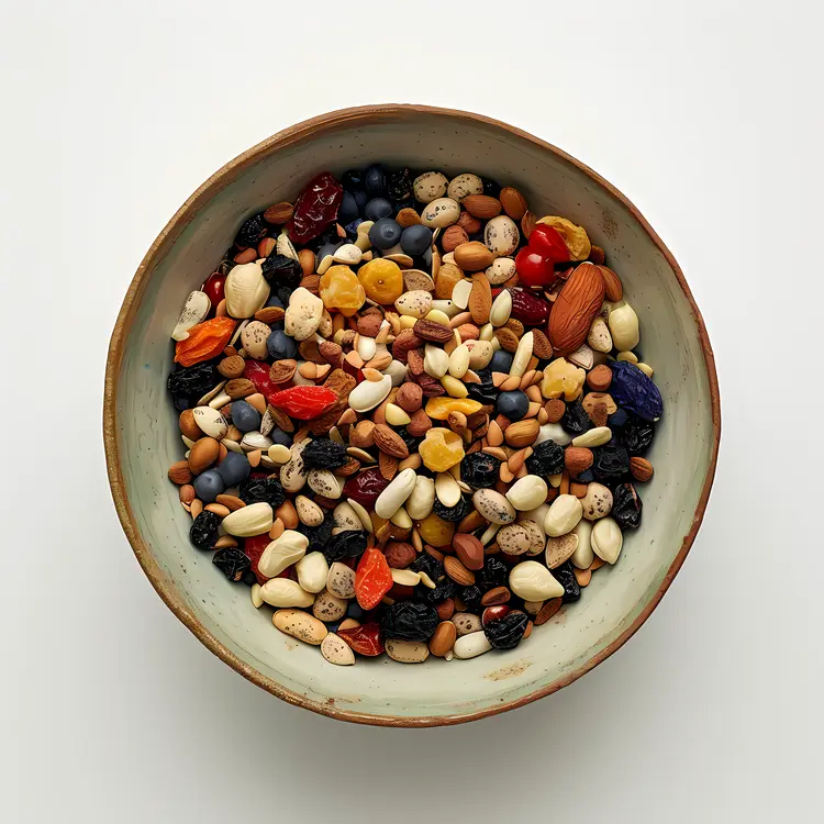 Healthy Mixed Nuts and Dried Fruits in a Bowl