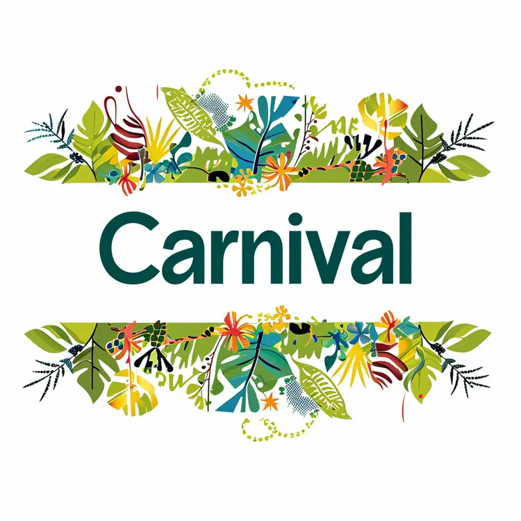 Tropical Leaves and Flowers for Carnival