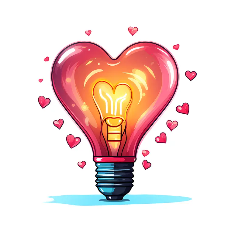 Romantic Heart Shaped Light Bulb