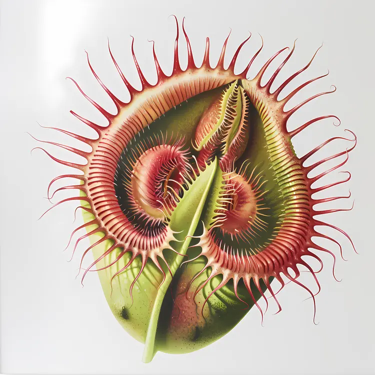 Red and Green Venus Flytrap Illustration