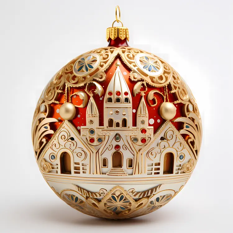 Red and Gold Christmas Ornament