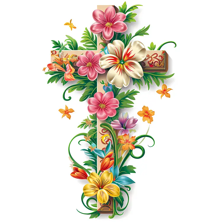 Floral Cross for Easter