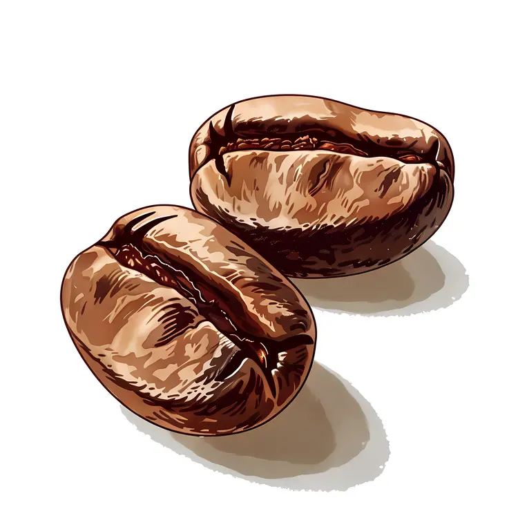 Artistic Coffee Beans Illustration