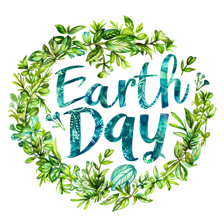 Earth Day with Green Wreath