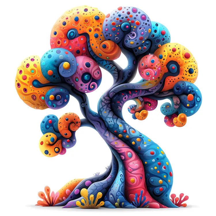 Colorful Abstract Tree with Whimsical Design