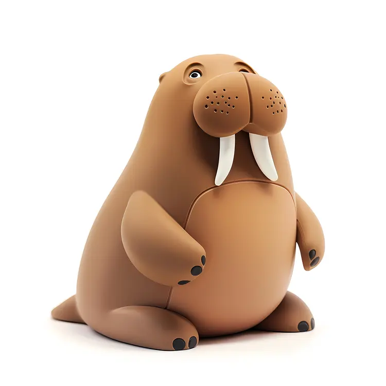 Cute Brown Walrus Cartoon