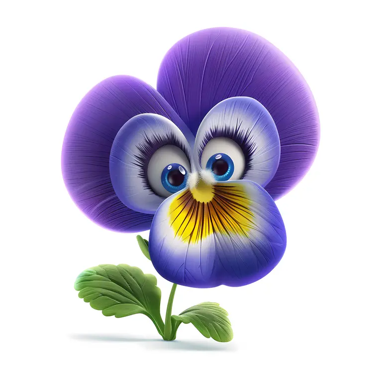Animated Flower with Big Eyes
