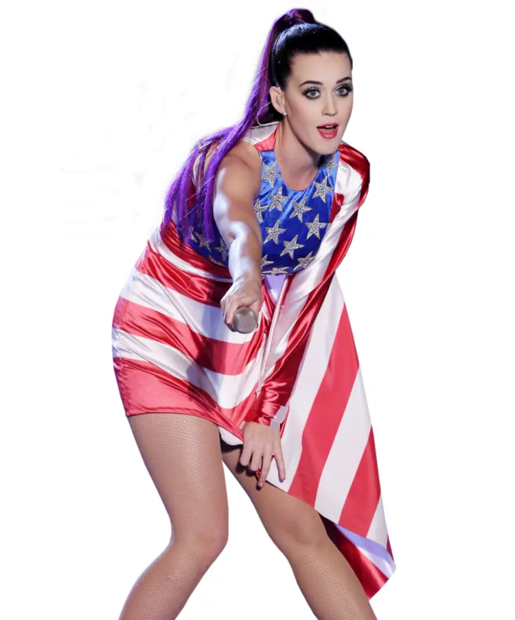 Woman in American Flag Dress Pointing