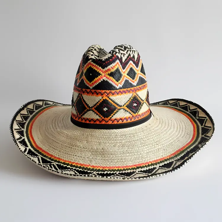 Patterned Colorful Woven Hat