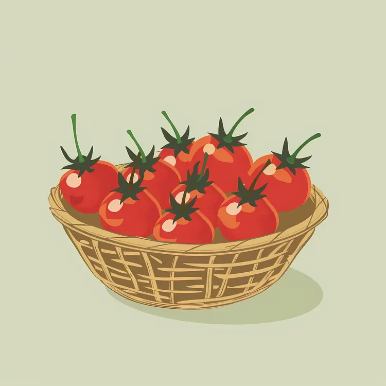 Basket of Fresh Red Tomatoes