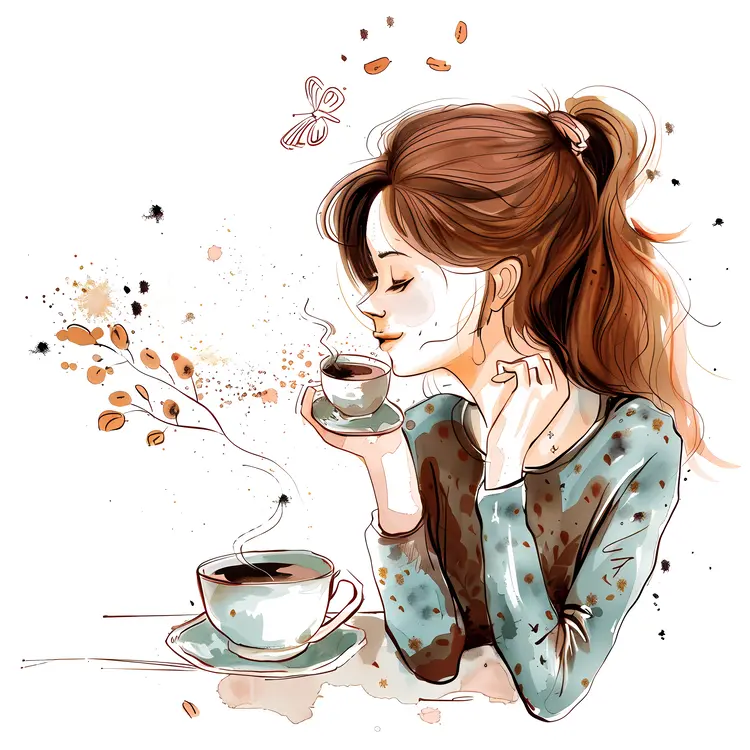 Woman Enjoying Morning Coffee