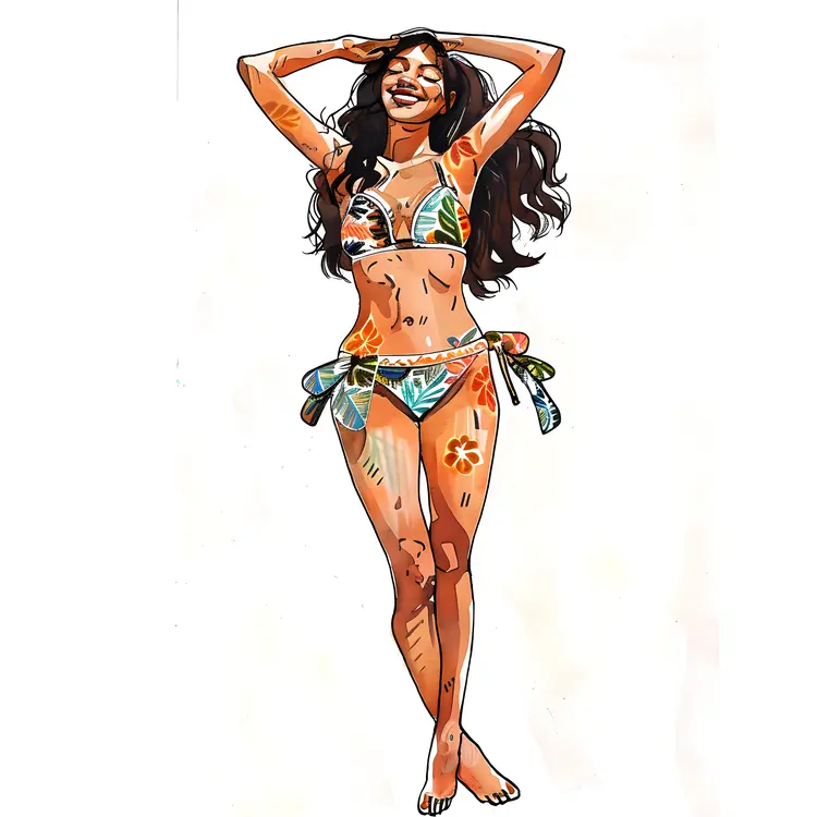 Illustration of Woman in Bikini