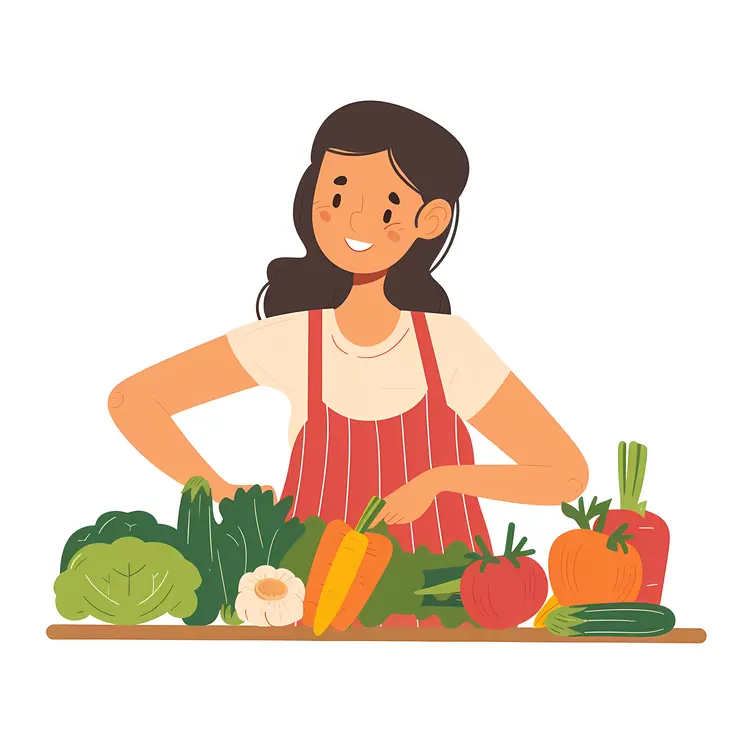 Woman Cutting Vegetables